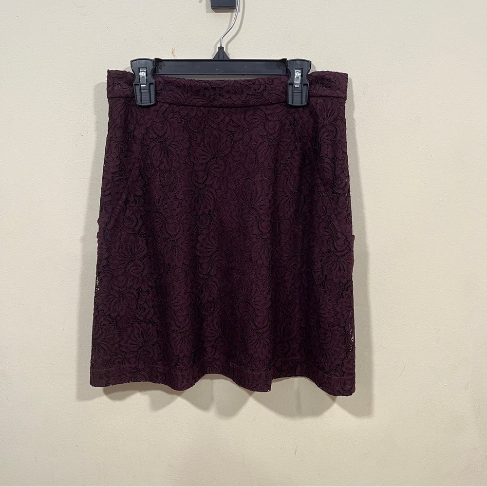 NWOT PINKO Elicia Lace Skirt lace short skirt size small burgundy color